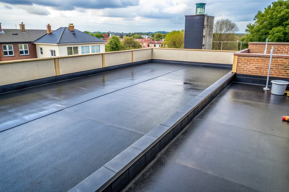 newly repaired flat roof
